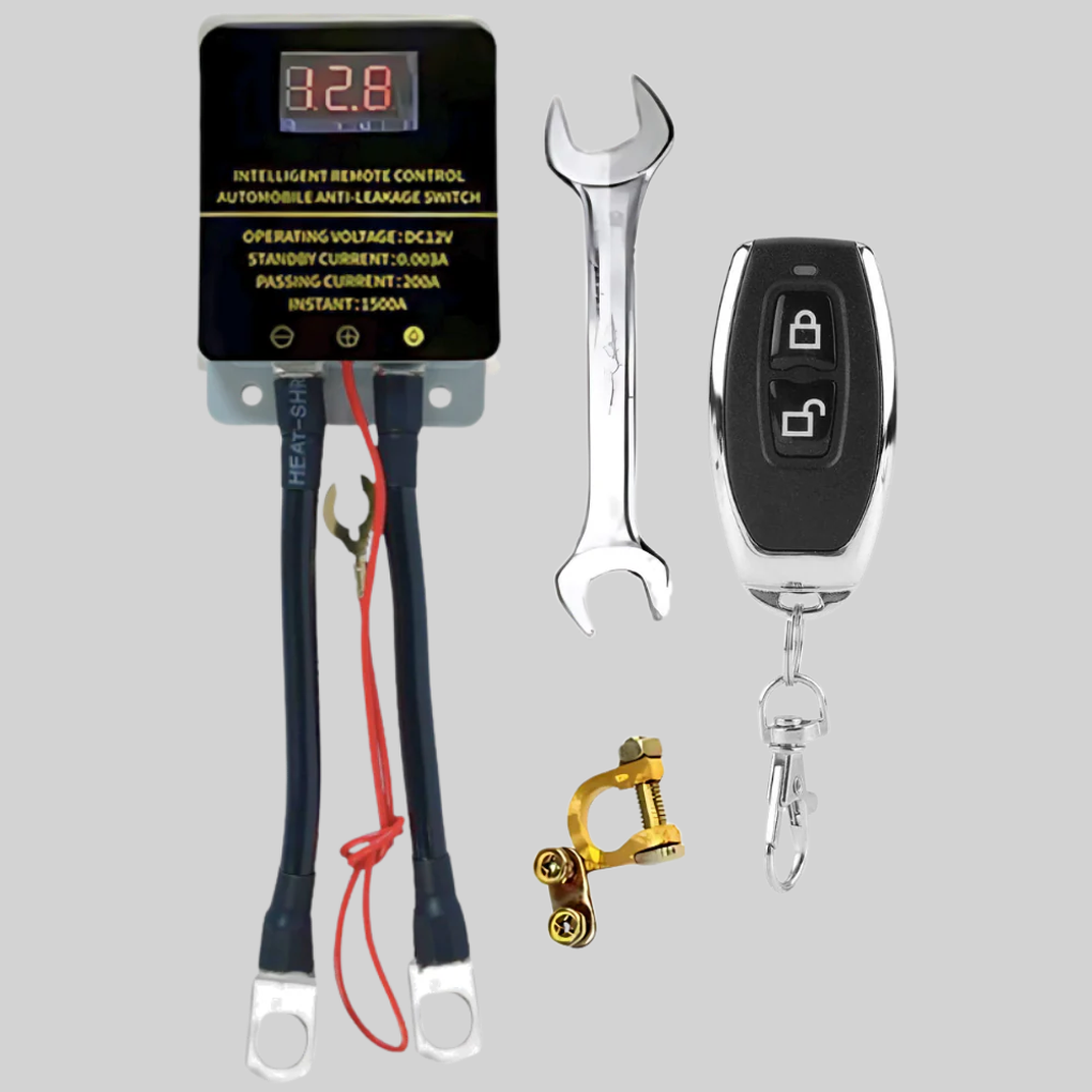 Easy-to-use remote battery disconnect kill switch provides 12V power cutoff for vehicle anti-theft.