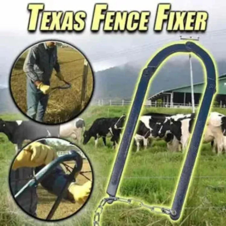 Rugged Texas Fence Fixer, heavy-duty wire tightener & fence repair tool for quick barbed wire & electric fence stretching.