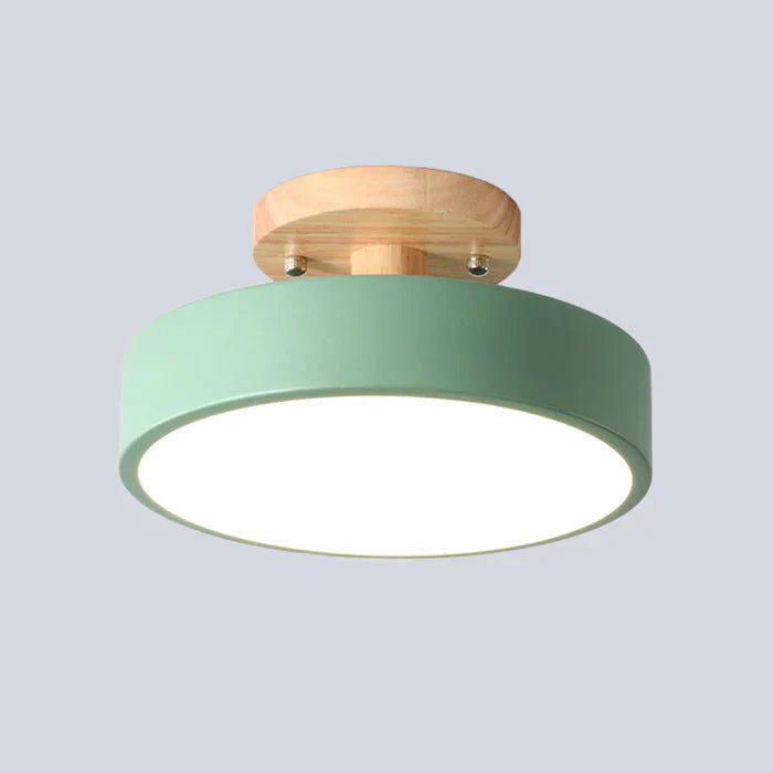 Energy-saving LED ceiling lamp with tricolor lighting, ideal for Scandinavian home decor, living rooms, and hallways.