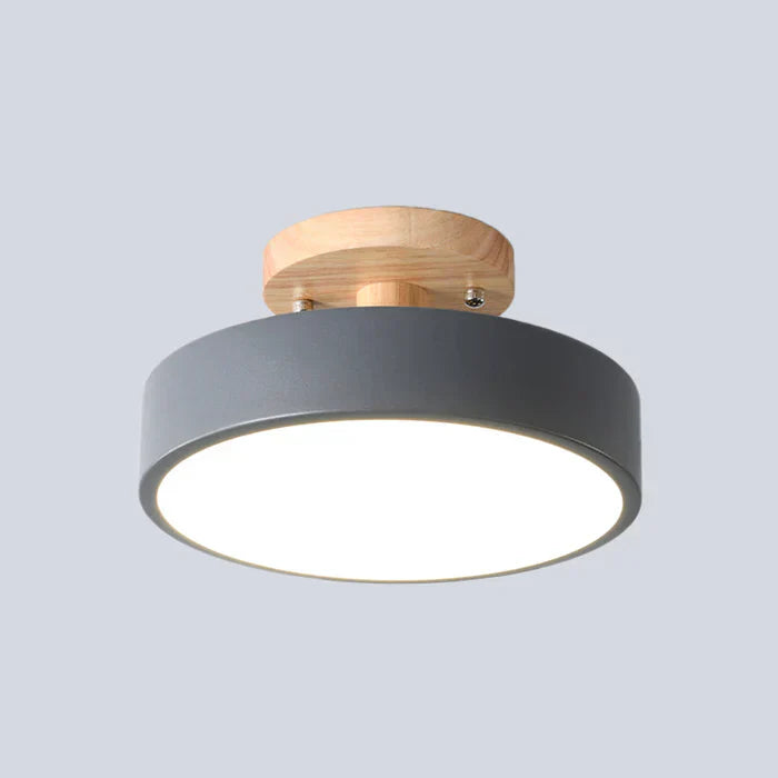 NordWood Scandinavian LED ceiling lamp, energy-saving with a semi-flush design, enhances modern home decor.