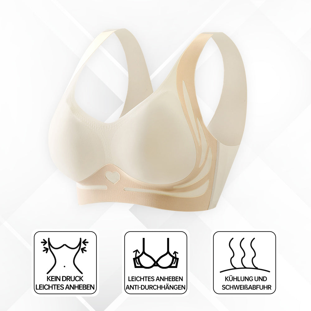 Women's seamless comfort lifting bra, wire-free design for posture support and daily wear.