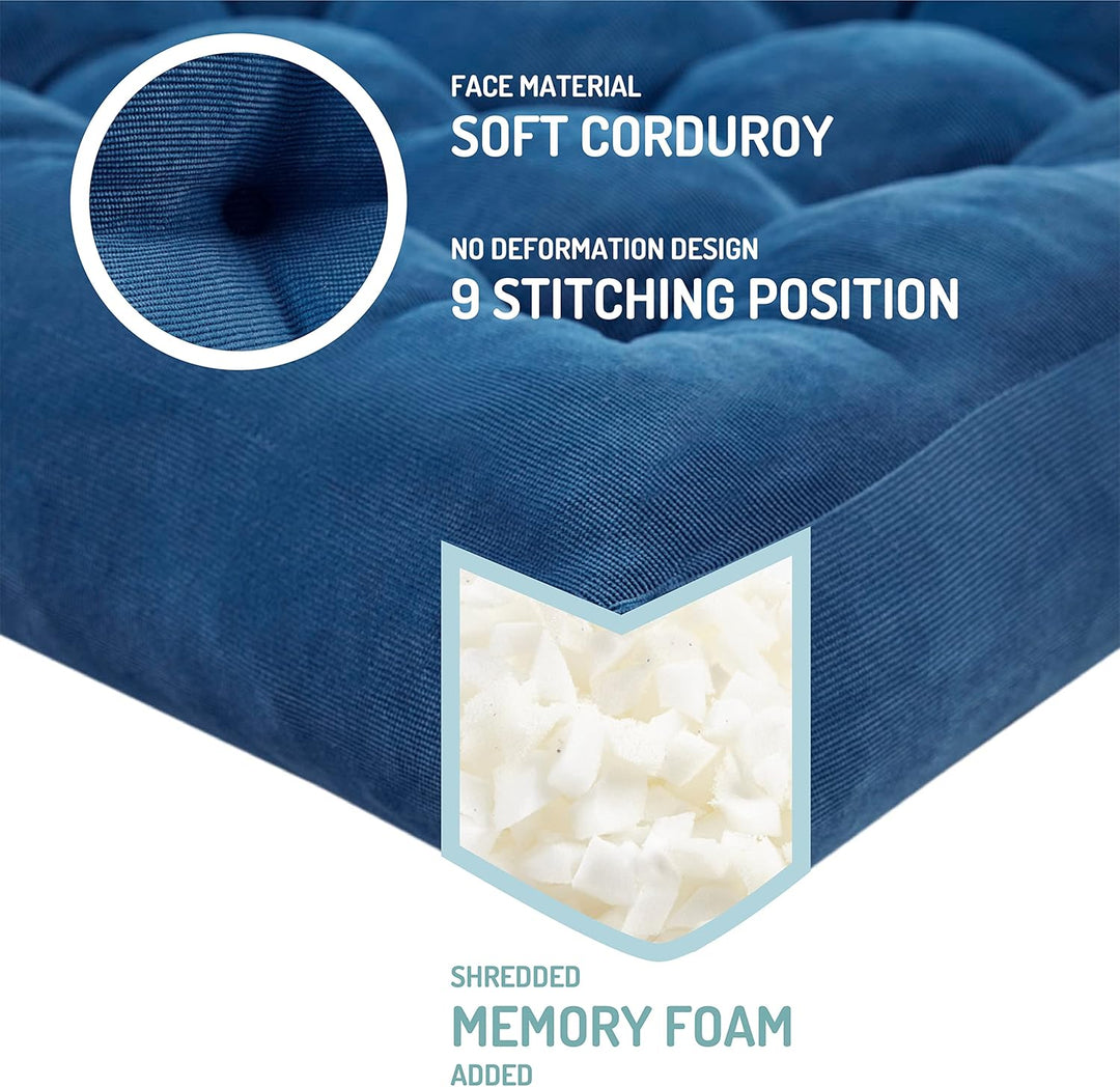 Unisex tufted meditation floor cushions (2-pack) for yoga, deep relaxation & mindful moments.
