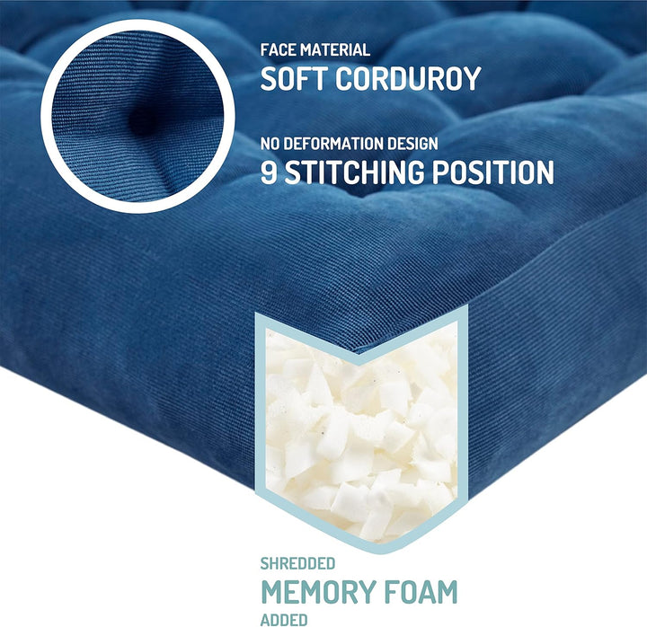 Unisex tufted meditation floor cushions (2-pack) for yoga, deep relaxation & mindful moments.