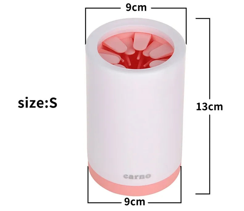 Gentle silicone paw cleaner for dogs and cats, featuring soft bristles for effective dirt removal. Portable and eco-friendly for sensitive paws.