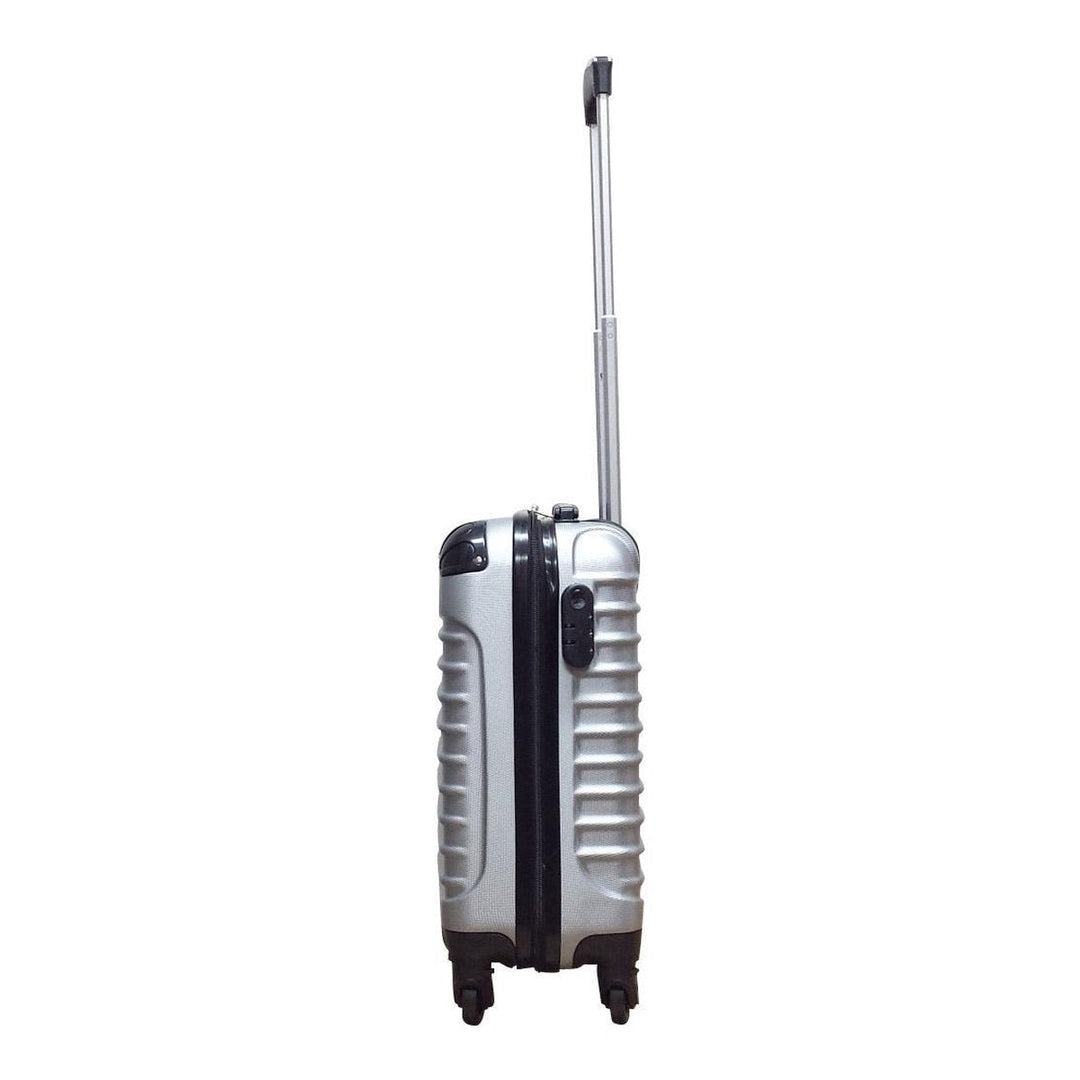 Robust silver 2-piece hardshell luggage set with durable spinner wheels; reliable for long-lasting travel.