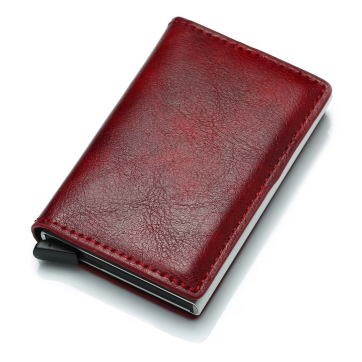 Modern men's aluminum cardholder, perfect for cards & cash, with RFID.