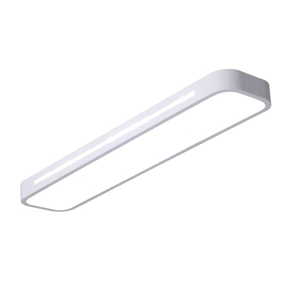 "Sleek minimalist linear LED ceiling light with iron and acrylic design, perfect for modern homes, available in three sizes."