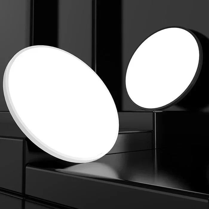 Stylish LED ceiling light, round and sleek, ideal for modern home and room lighting.