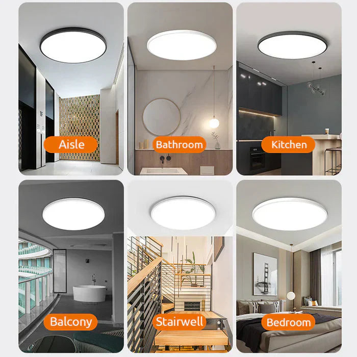 Modern home decor LED ceiling light, energy-efficient and contemporary OrbGlow design.
