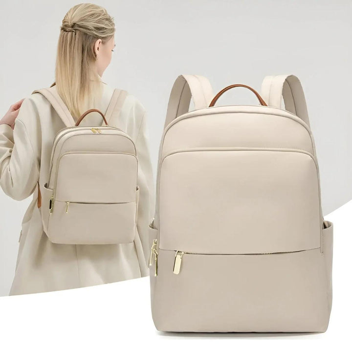 Versatile women's travel backpack, sleek design with waterproof protection for trips.