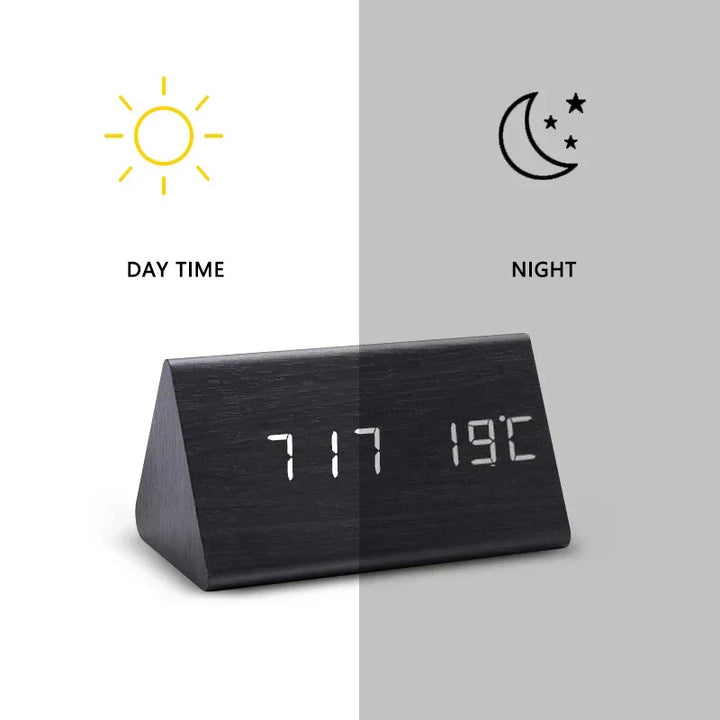 Versatile smart LED digital clock with voice control, ideal for minimalist home and office.