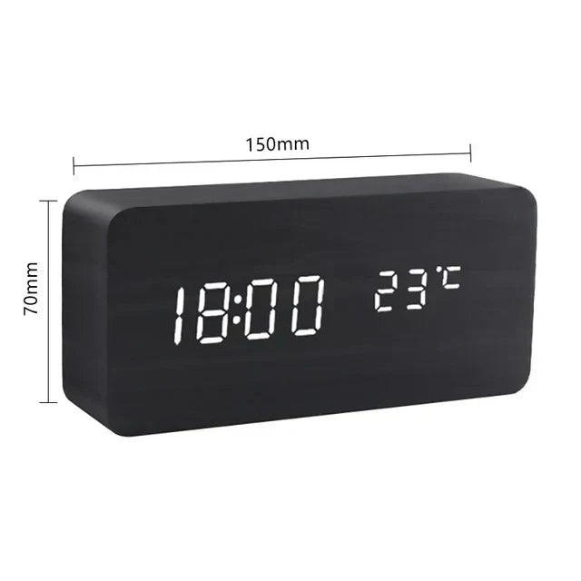 Chic voice control LED alarm clock, a modern home accessory with a clear digital display.