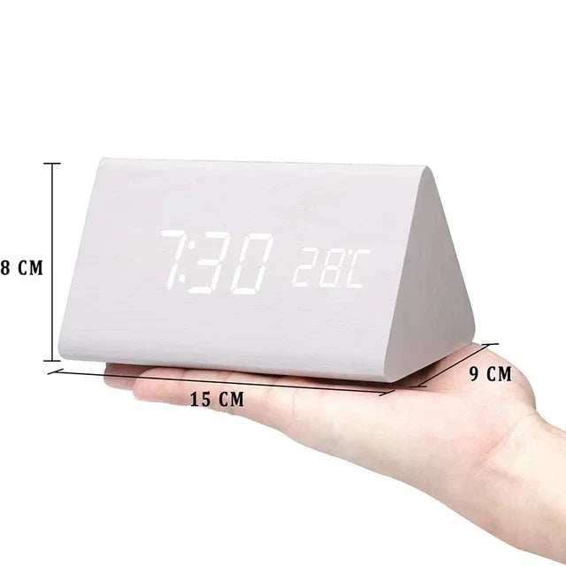 Advanced voice control LED smart clock, a modern digital display for a connected home.