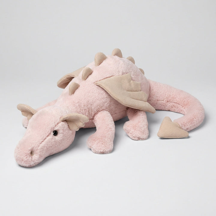 Fluffy green dragon plush, a super soft stuffed animal toy for kids, great for snuggles & fantasy adventures.