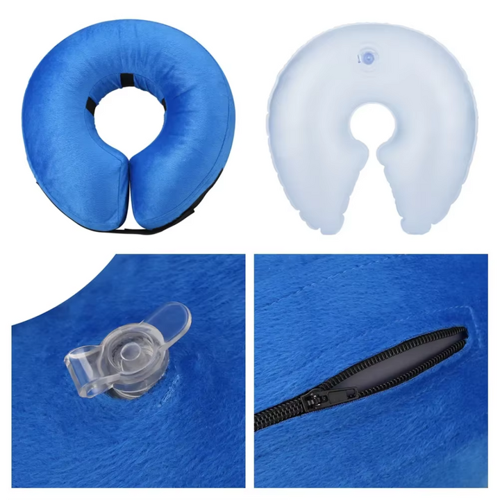 Durable inflatable pet collar for dog post-surgery care, ensuring wound protection with maximum comfort.