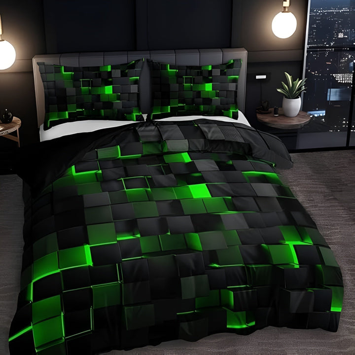 Queen size soft microfiber duvet cover set, providing luxurious comfort, stylish bedding, and easy care.