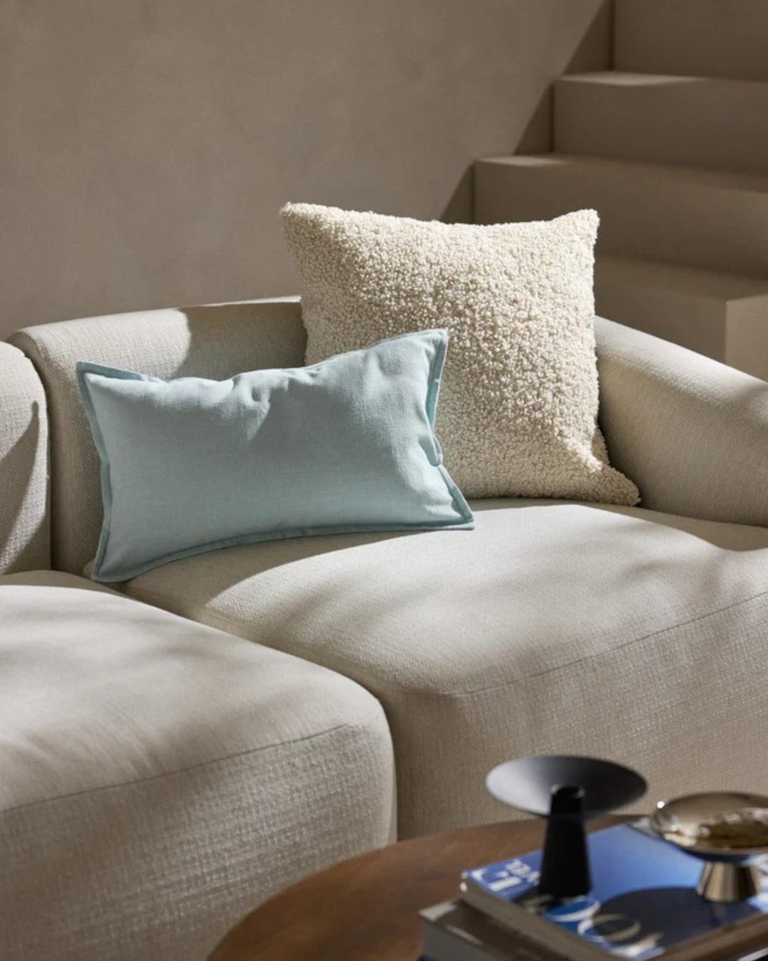 Elegant plush teddy cushion cover, incredibly soft and cozy, ideal for modern home decor.