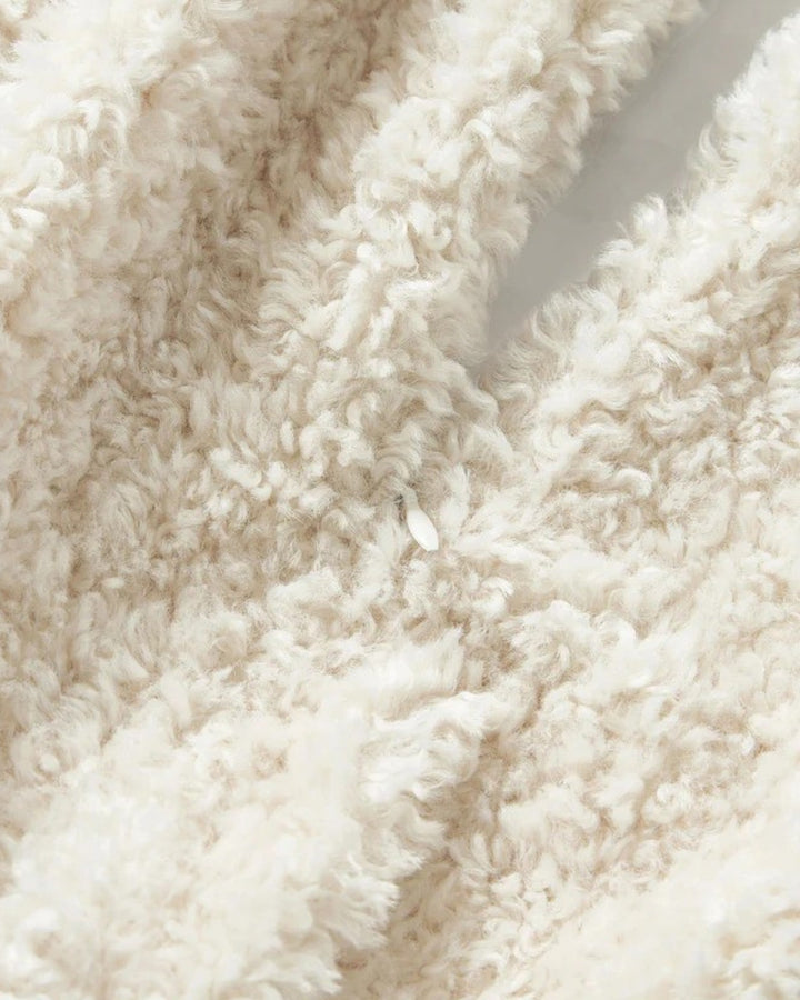 Cozy home decor plush teddy cushion cover, soft to the touch, perfect for snuggling.