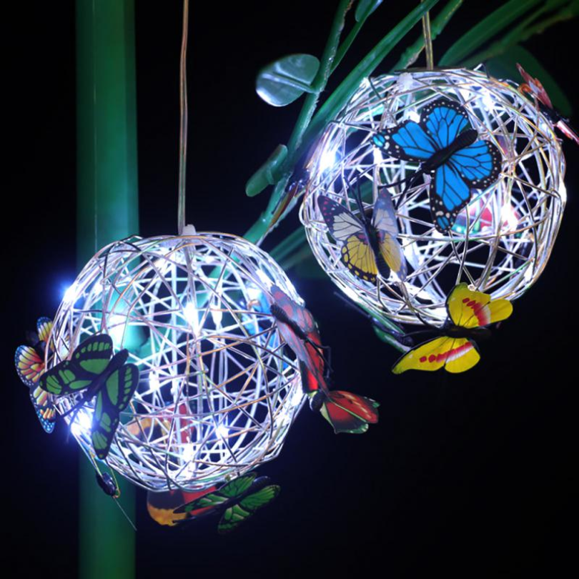 Waterproof SolarGlow LED butterfly light, ideal for illuminating gardens & patios, adding decorative charm.