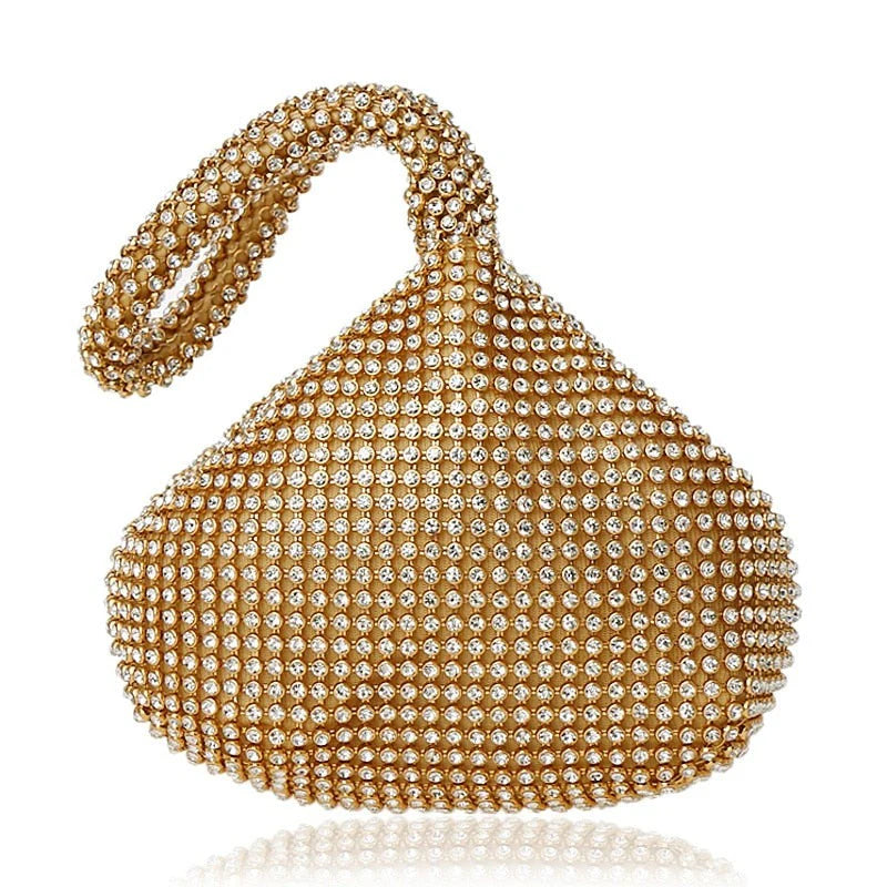 Sparkling women's rhinestone evening clutch handbag for parties & formal events. A chic accessory.