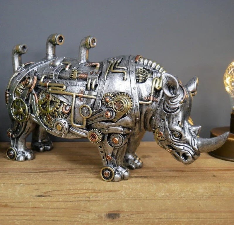 Steampunk Gorilla Figurine, Intricate Animal Sculpture for Stylish Home & Office Decor
