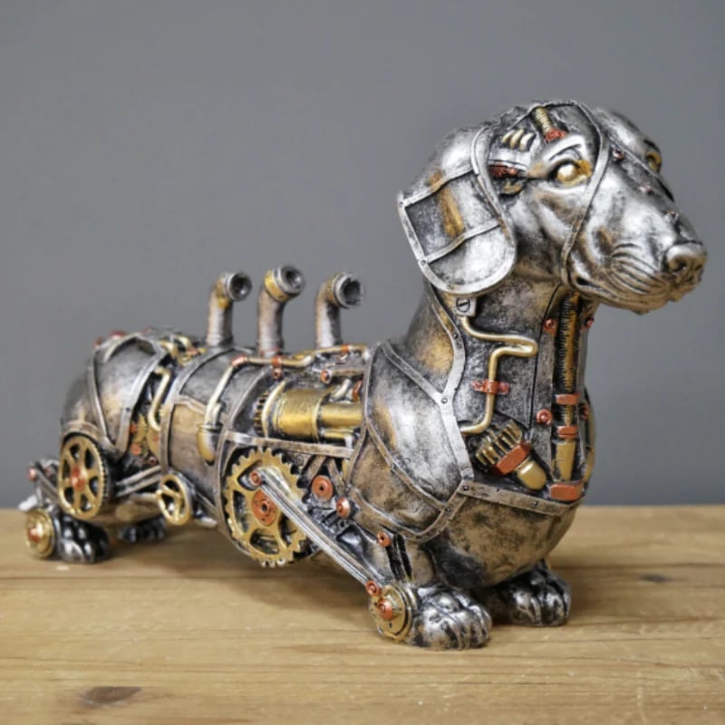 Intricate Steampunk Snail Animal Sculpture, Industrial Art Figurine for Home Decor