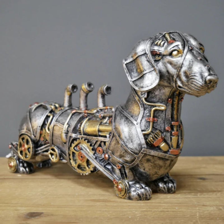 Intricate Steampunk Snail Animal Sculpture, Industrial Art Figurine for Home Decor