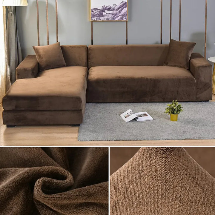 Modern Stretch-Fit Sofa Cover. Pet friendly, stain resistant, & easy-wash furniture protection.