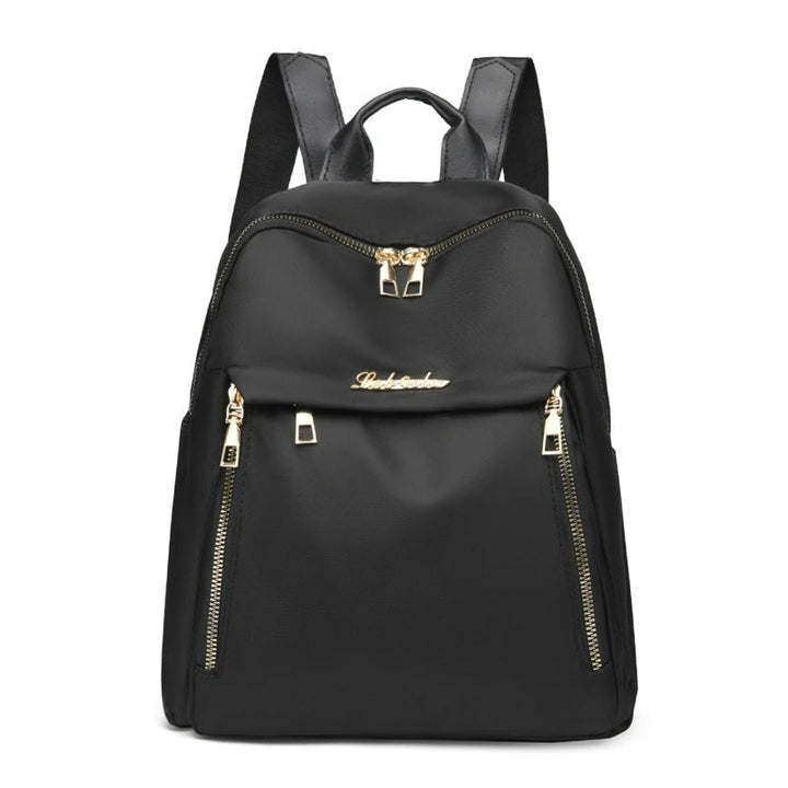 Stylish black PU leather travel backpack for women, perfect for daily use & fashion-forward journeys.