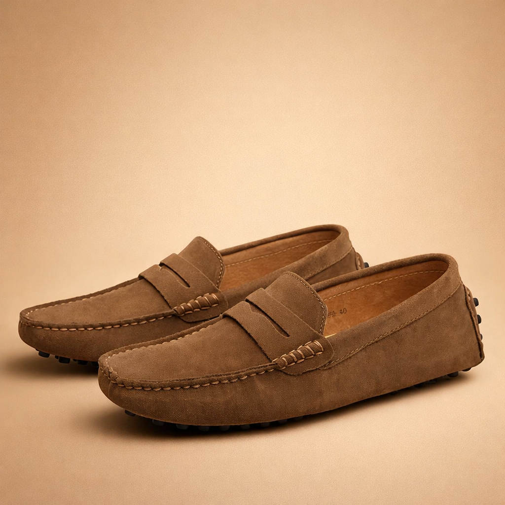 Stylish Italian design men's driving loafers in rich leather, perfect for comfortable everyday wear.