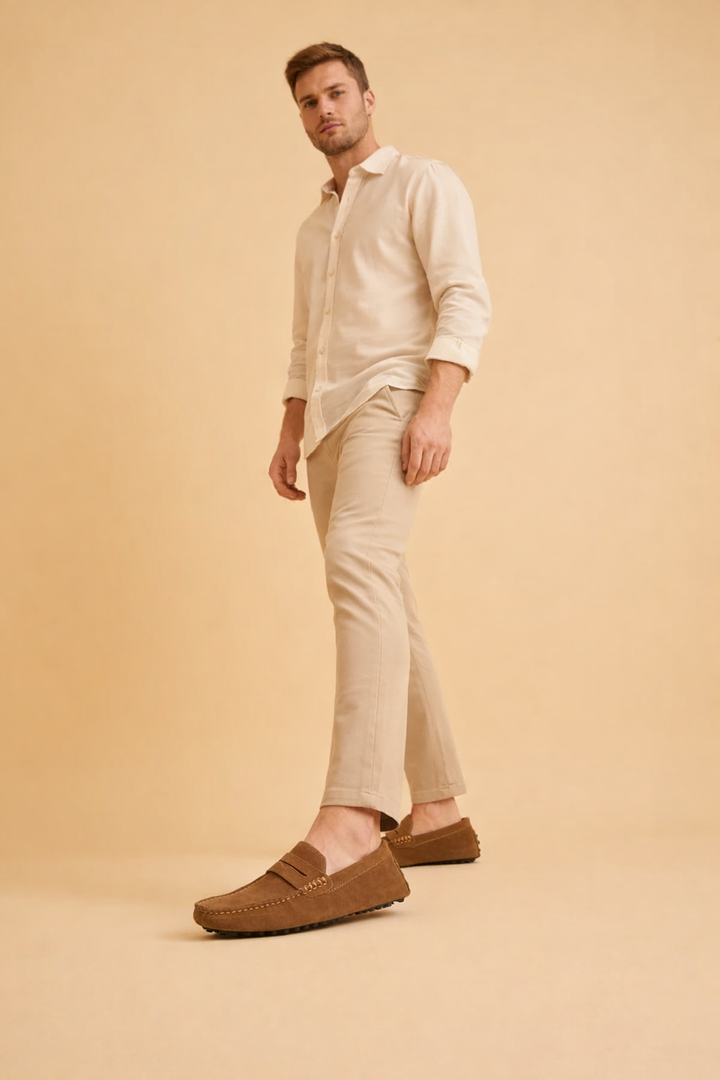 Modern men's casual footwear: stylish Italian driving loafers for unparalleled comfort and fashion.