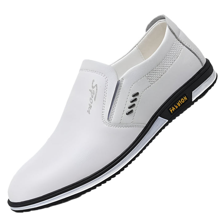 Stylish men's versatile dress shoes for formal and casual wear. Elegant black leather footwear for the modern gentleman.