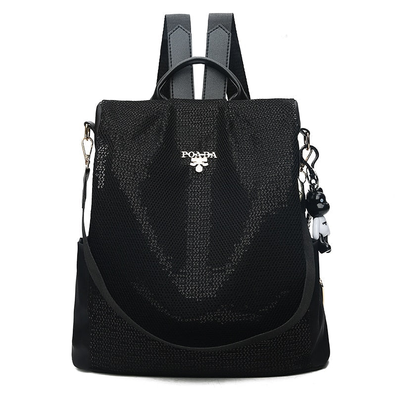 Women's secure travel backpack, anti-theft design with water-resistant material, perfect for organized commuting.