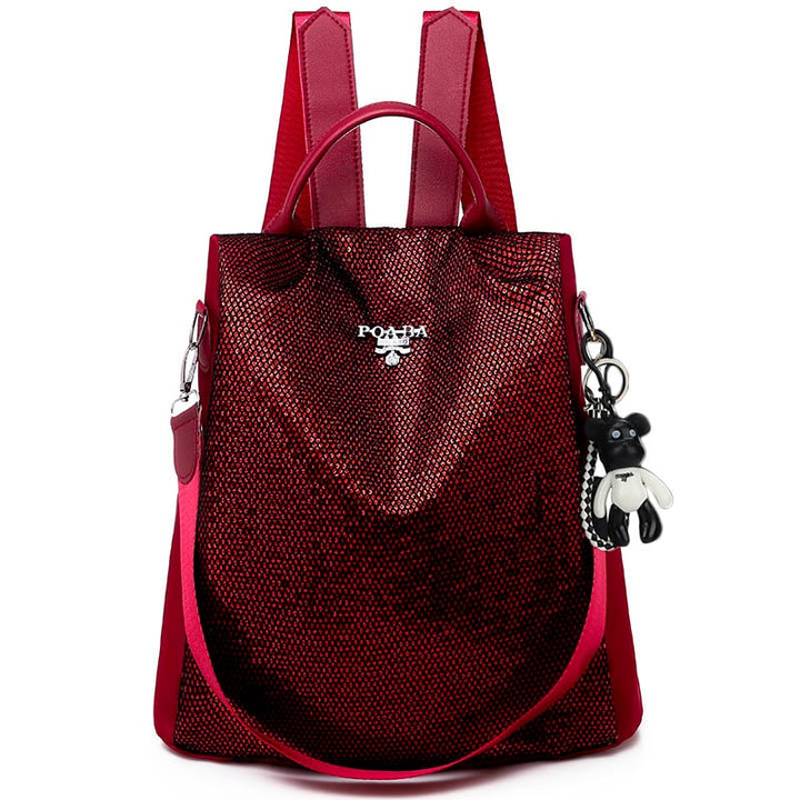 Fashionable water-resistant anti-theft backpack for women, ideal for everyday use, travel, and commuter security.