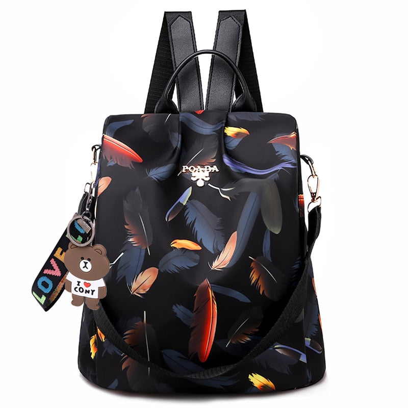 Women's water-resistant anti-theft backpack for secure travel, commuter-friendly, stylish & multi-pocket design.