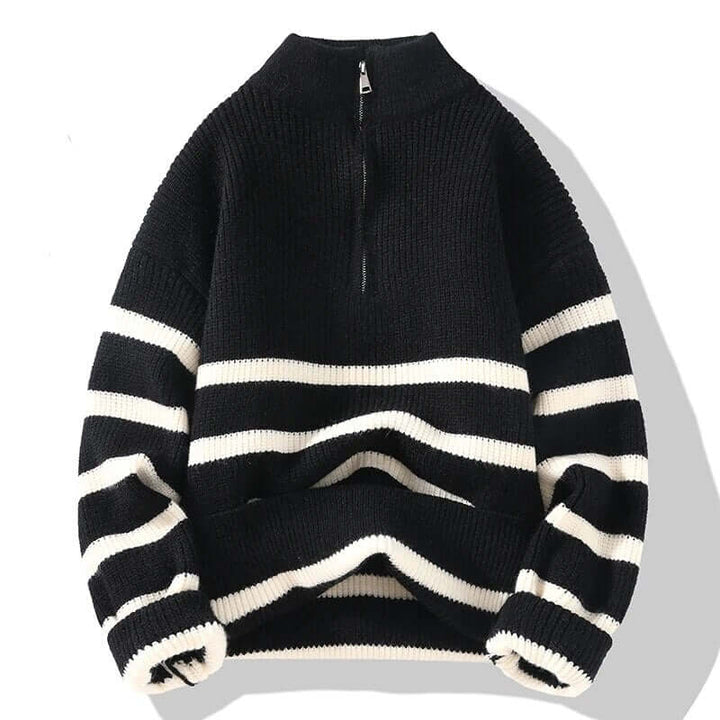 Stylish women's cozy knitted V-neck sweater, long sleeve, perfect for elegant fall & winter fashion outfits.