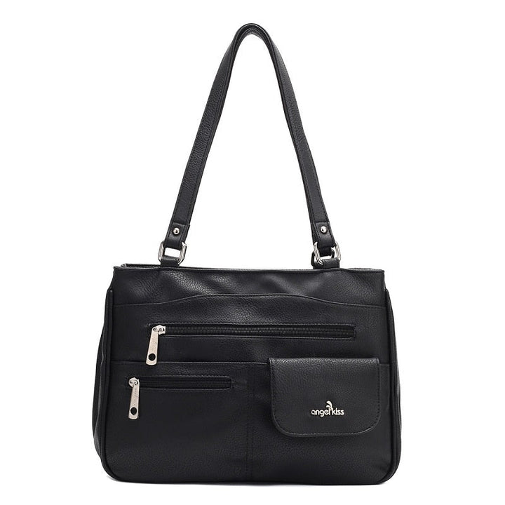 Women's FlexiCarry multi-compartment crossbody bag in PU leather, ideal for organized travel & daily essentials.