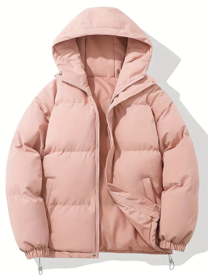 Women's stylish hooded winter coat, perfect for daily wear & staying warm in cold weather. Modern outerwear.