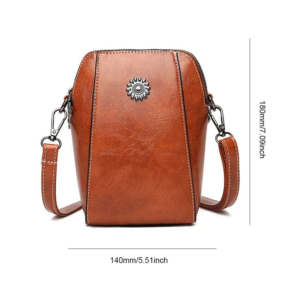 New women's versatile shoulder bag; stylish leather handbag with adjustable strap for elegant daily fashion.