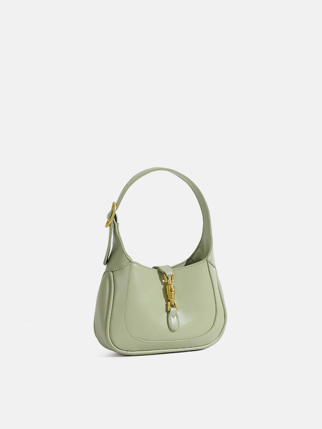 Chic green mini shoulder bag for women, an elegant and compact accessory.