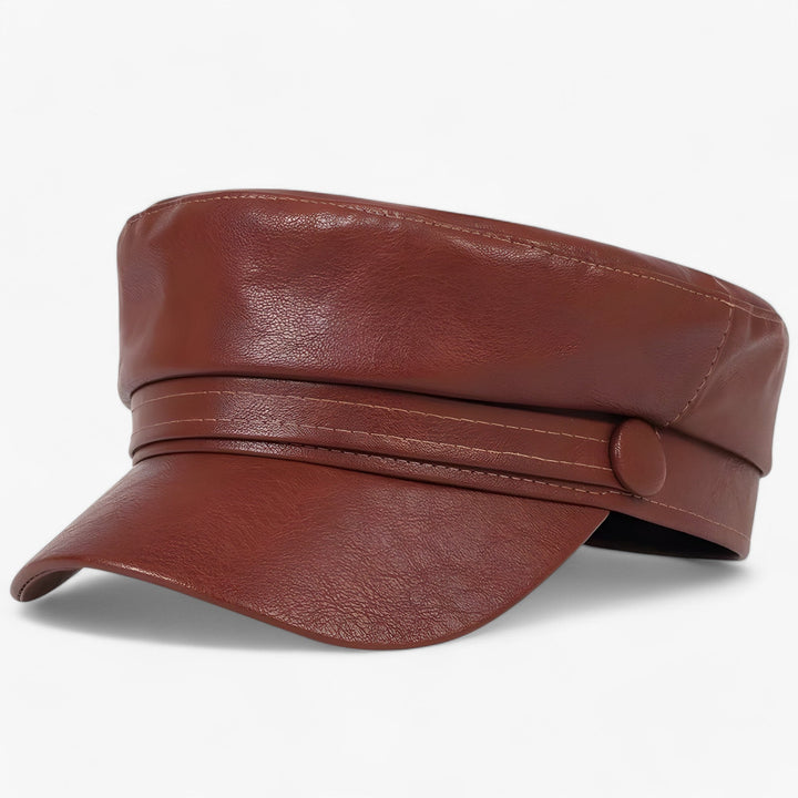 Stylish women's octagonal flat cap, perfect for fall fashion. Adjustable and chic headwear.