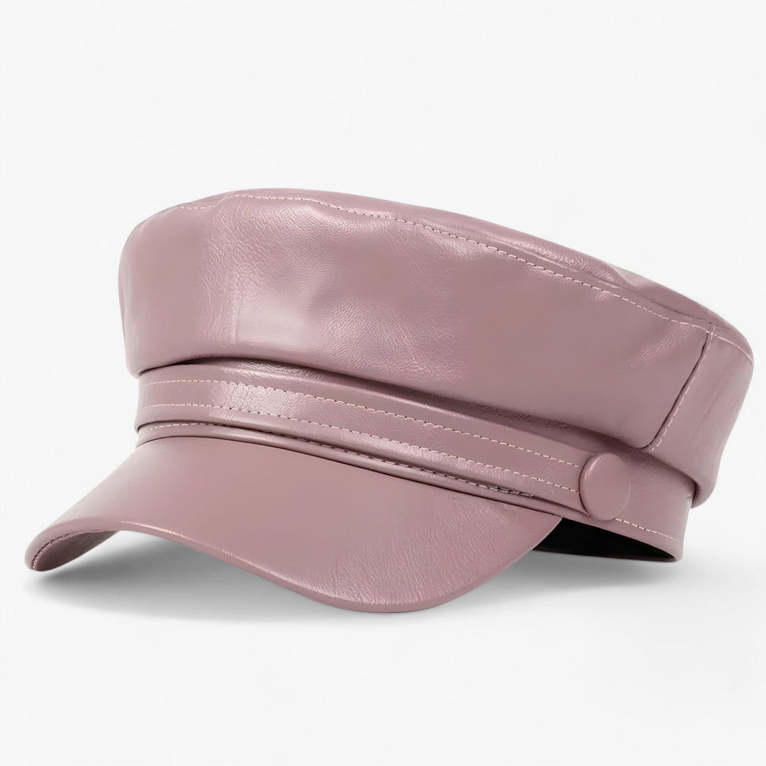 Stylish & adjustable women's octagonal flat cap. Trendy PU leather headwear for any look.