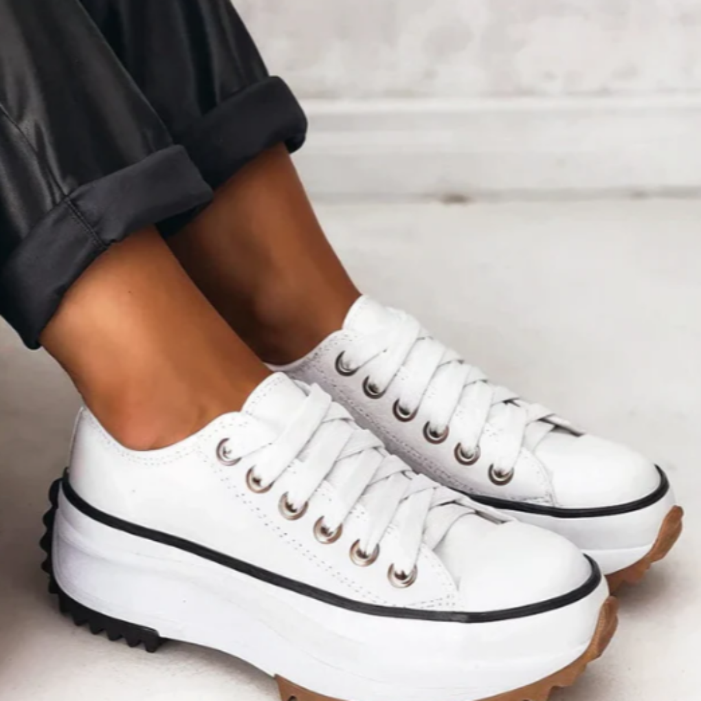 Comfortable women's orthopedic platform footwear. Trendy slip-on casual shoes, offering great support for daily wear.