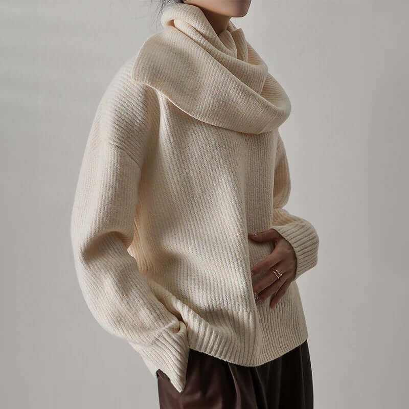 Versatile women's oversized turtleneck sweater, easily styled for casual or dressy outfits.