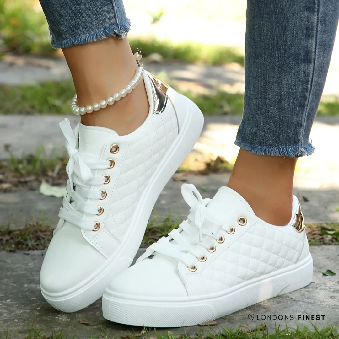 Stylish women's slip-on orthopedic walking shoes with superior arch support for ultimate comfort & foot health.