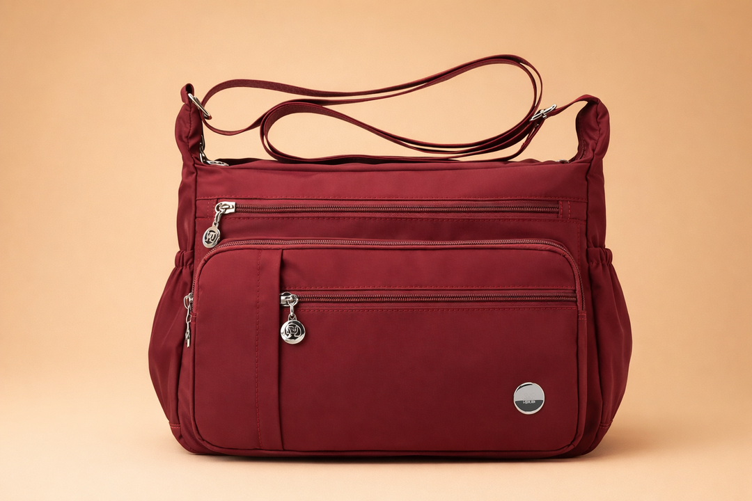 Women's practical everyday crossbody bag, a stylish handbag with multiple compartments for organized travel.
