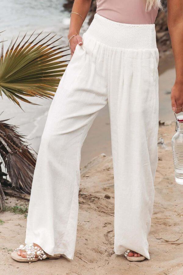 Women's wide leg cotton pants, ultimate comfort and versatile style for casual fashion.