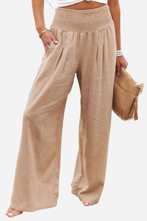 Women's wide leg casual bottoms, combining ultimate comfort with a stylish relaxed fit for daily wear.