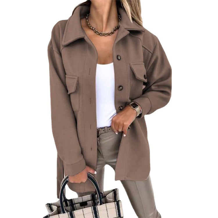 Casual ladies windbreaker jacket. A lightweight, button-up coat, ideal for spring & fall fashion.