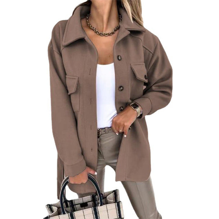 Casual ladies windbreaker jacket. A lightweight, button-up coat, ideal for spring & fall fashion.